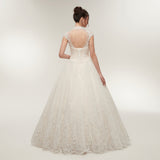 Gorgeous Ball Gown High Neck Sequins Ivory Lace Wedding Dress WH50639