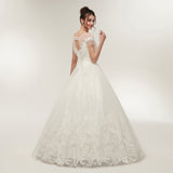 Fashion Ball Gown Sequins Ivory Lace Floor Length Wedding Dress WH50640