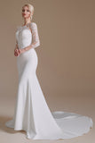 New Arrival Mermaid Long Sleeve Sweep Train Wedding Dress