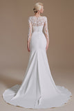 New Arrival Mermaid Long Sleeve Sweep Train Wedding Dress