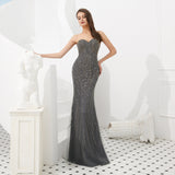 Mermaid Strapless Beads Sleeveless Prom Dress With Dress Shawl WH80307