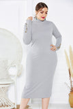 Fashion Sweater Maxi Dress Long Sleeve Mermaid Fit High Neck Knit Dress FP8002