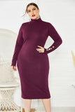 Fashion Sweater Maxi Dress Long Sleeve Mermaid Fit High Neck Knit Dress FP8002