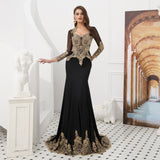 Stunning Mermaid Long Sleeve Beading Satin Prom Dress With Long Dress Shawl WH59323