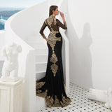 Stunning Mermaid Long Sleeve Beading Satin Prom Dress With Long Dress Shawl WH59323