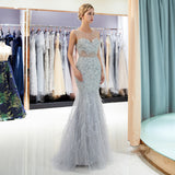 Mermaid Sleeveless Sequins Beading Floor Length Prom Dress Party Dress WH94696