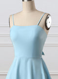 Cute A Line Spaghetti straps Light Blue Homecoming Dresses PD1119