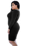 Black Plus Size Sheath Formal Dresses FP6003