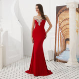 Gorgeous Mermaid Cap Sleeve Beading Satin Sweep Train Prom Dress WH64312