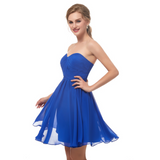 Elegant A Line Strapless Knee Length Chiffon Homecoming Dress WH12673