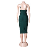 Sexy Green Deep V-Neck Bandage Homecoming Dresses