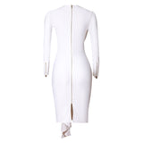 White Long Sleeves Irregular Bandage Homecoming Dresses