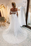 A-line Sweetheart Tulle Wedding Dress with Appliques N094