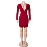 Elegant Burgundy V-Neck Long Sleeves Sheath Homecoming Dresses