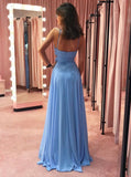 Pretty A Line Spaghetti Straps V-Neck Chiffon Prom Dresses Bridesmaid Dresses