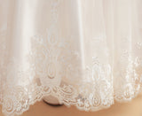 Cute Cap Sleeves Ivory Tulle Flower Girl Dresses With Beading FL0003