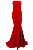 Sleeveless Strapless Mermaid Zipper Floor Length Party Dress