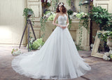 Ball Gown Strapless Beading Organza Court Train Wedding Dress With Crystals WH30263