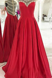 Charming A Line Satin Beading Prom Dress