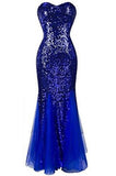 Mermaid Sequined Sweetheart Long Prom Dress