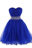 Sweetheart Short Blue Bridesmaid Dresses Homecoming Dresses