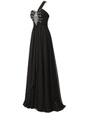 A Line Long Chiffon Beading Bridesmaid Dresses Prom Gown