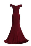 Prom Dress Spandex Off The Shoulder Long Evening Dress