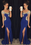 One Shoulder Split Long Chiffon Prom Dresses Evening Dresses PM553