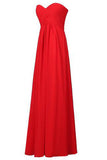 Sweetheart Strapless Bridesmaid Chiffon Long Prom Dresses