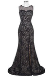 High-Split Lace Ball Gown Evening Prom Party Dress