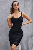 Elegant Black Spaghetti Straps Short Homecoming Dress