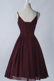 Spaghetti Straps A Line Chiffon Homecoming Dress with Pockets