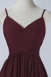 Spaghetti Straps A Line Chiffon Homecoming Dress with Pockets