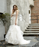 Sheath V-Neck Sleeveless Lace Wedding Dress WH48397