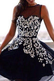 Top Selling Gorgeous Beading Knee Length Short Party Dresses Homecoming Dresses PM559