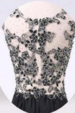 Elegant Black Appliques Long Prom Dress PM569