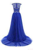 A-Line Floor-length Gorgeous Beading Bodice Long Tulle Prom Dresses Evening Dresses PM93