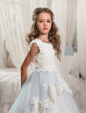 New Flower Girl Dress,Hot Sale Flower Girl Dress,Appliques Tulle Flower Girl Dress PM17