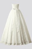 A-line Sweetheart Lace Wedding Dresses with Belt BO8