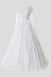 A-line Sweetheart Lace Wedding Dresses with Belt BO8