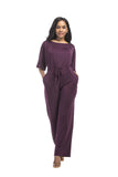 Short Sleeve Belted Jumpsuit FP6019