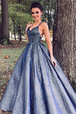 Pretty Ball Gown V-Neck Long Prom Dresses Formal Dresses