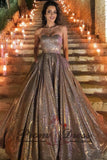 Sparkly Sweetheart Strapless Ball Gown Prom Dress with Pockets P1472