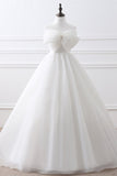 Cute Ball Gown Sleeveless Chiffon Floor Length Wedding Dress Prom Dress WH22408