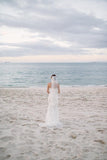 Subtle Sweetheart Strapless Lace Mermaid White Sleeveless Tulle Beach Wedding Dresses PH278