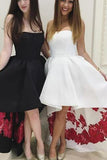 Strapless High Low Black Formal Evening Dress Prom Dress