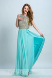 New Arrival Long Chiffon Beading Split Backless Sexy Gown For Teens