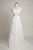 Charming Chiffon Lace Appliques Long Prom Wedding Dresses