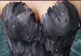 Elegant High Low Strapless Sweetheart Feathers Tulle Gray Prom Dress with Lace up P1447