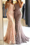 Unique Sweetheart Spaghetti Straps Lace Appliques Mermaid Long Prom Dresses uk PW115